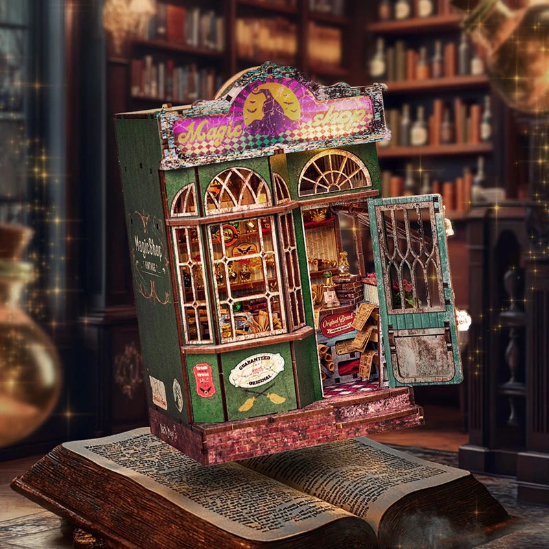 DIY Book Nook Kit Miniature Booknook 3D Wooden Puzzle Bookshelf Insert