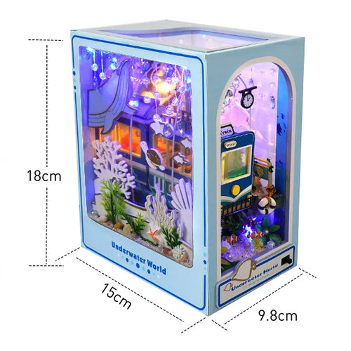 DIY Book Nook Insert Kits Wooden Doll House Building Kit Magic House