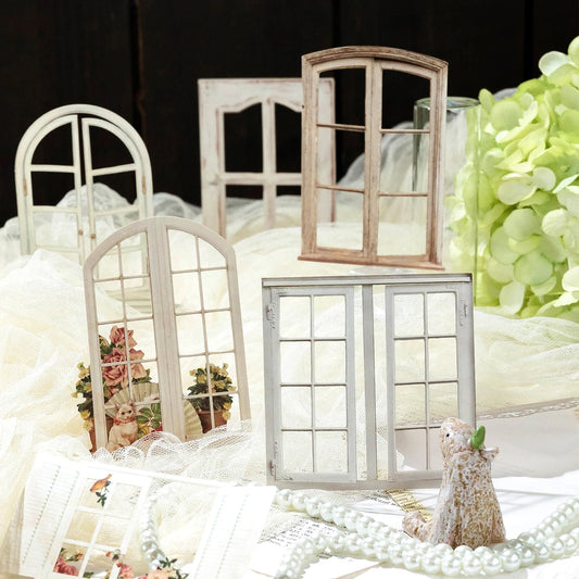 JIANQI 10 Pcs Laser Hollow Doors Windows Stickers Junk Journal Planner