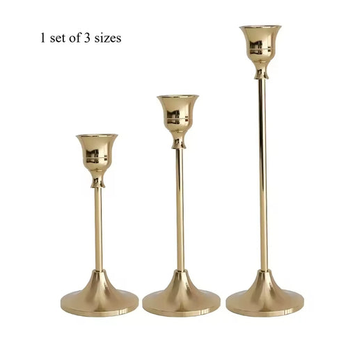 European Style Metal Candlestick Set of 3 Exquisite Durable Candle Holders for Home Decor