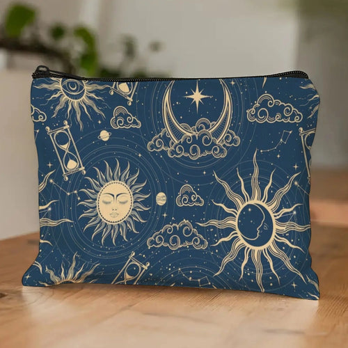 Magic Sun-Moon-Star Cosmetic Bag  Exotic Mystical Vibe Ideal Gift for