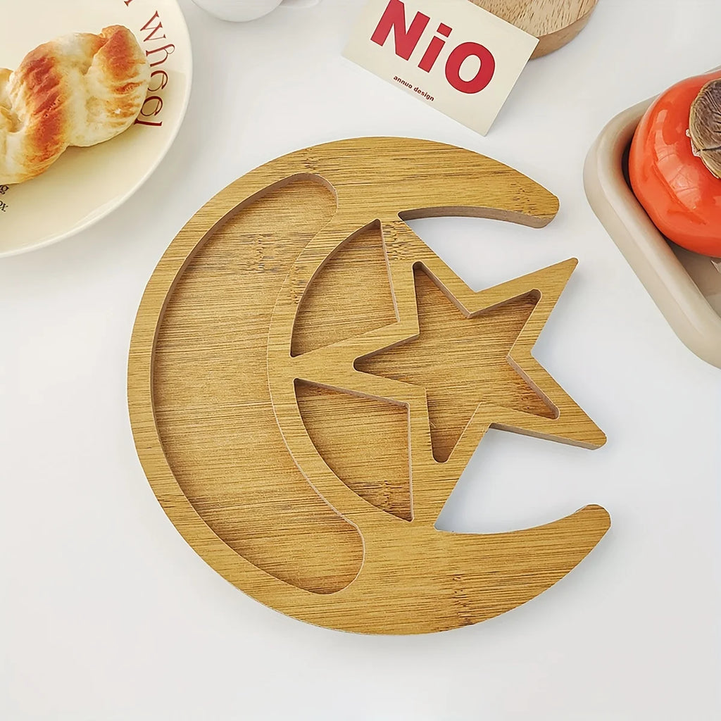 1pc-Crescent Moon and Star Serving Platter - Novelty Fruit Dessert