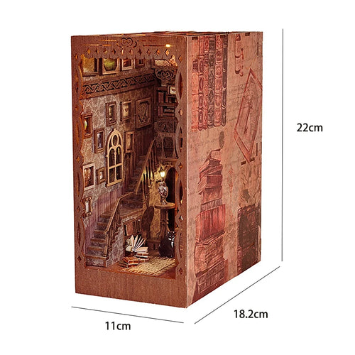 DIY Book Nook Kit Miniature Doll House With LED Light 3D Puzzle Model