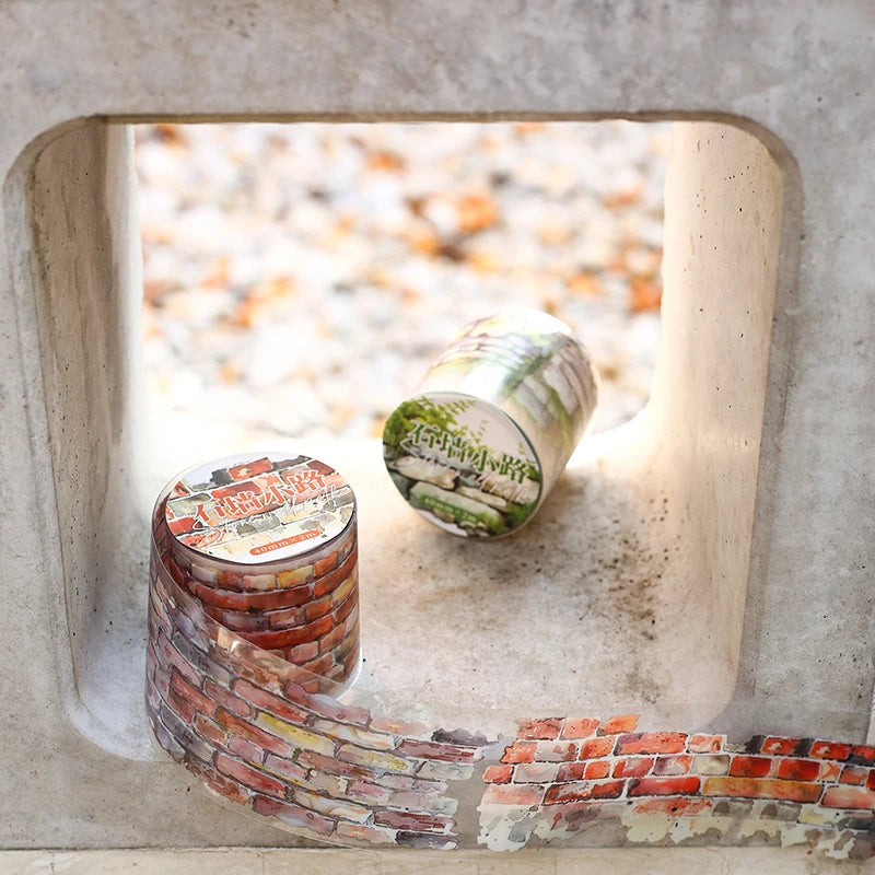 Stone Wall Path Series Vintage Wall Texture Material 40mm By 200cm PET DIY Decor For Diaries Photo Frames