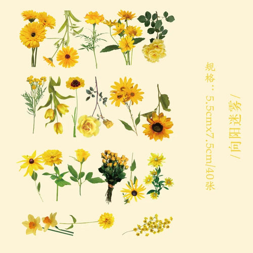 40 Pcs Green Leaf Decorative PET Stickers Set For Scrapbooking Plant Collection Nature Theme