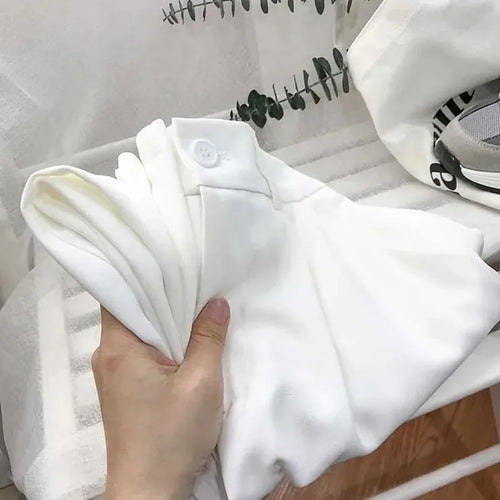 Fall Spring Black Suit Haren Pants Women Fashion Elastic High Waist