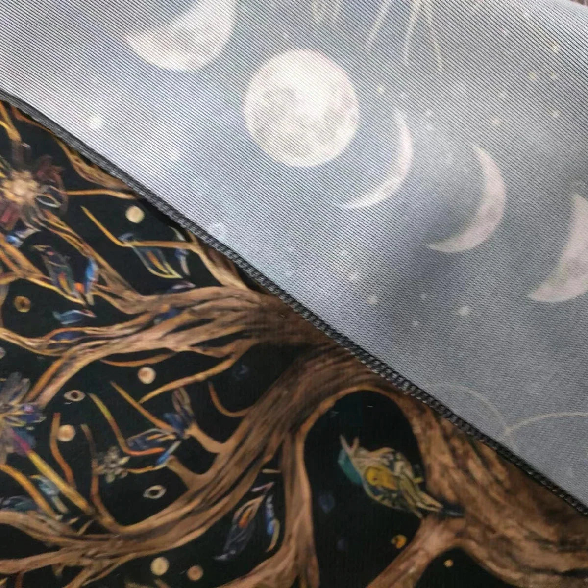 Tree Of Life Tarot Card Tablecloth Moon Phase Plants Table Cloth For