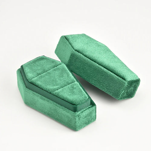 TAIMY Gothic Mini Coffin Ring Jewelry Box Detachable Lid Double Ring