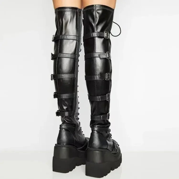 Wedges Long Boots for Women Autumn Winter Over-the-knee Boots Cosplay