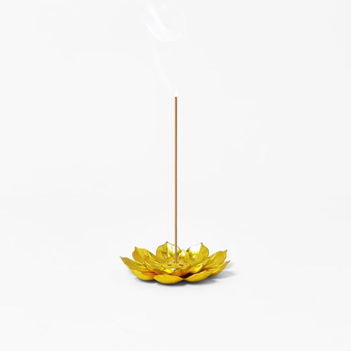 Gold Metal Lotus Incense Burner For Sticks Incense Holder One Piece Elegant Home Decor Gift