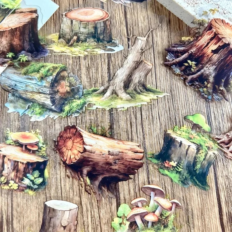 25 pcs Forest animals and stones Stickers aesthetic Decorative Diary