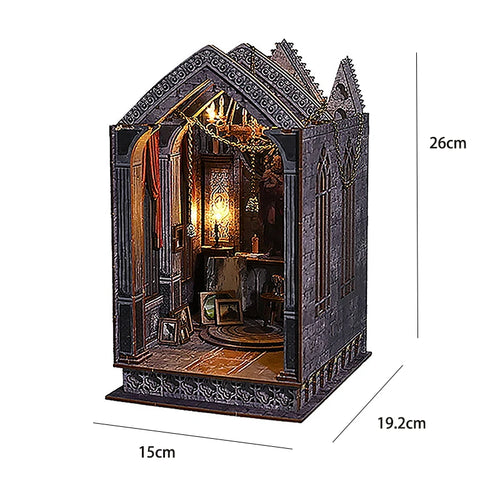 DIY Book Nook Kit Miniature Doll House With LED Light 3D Puzzle Model