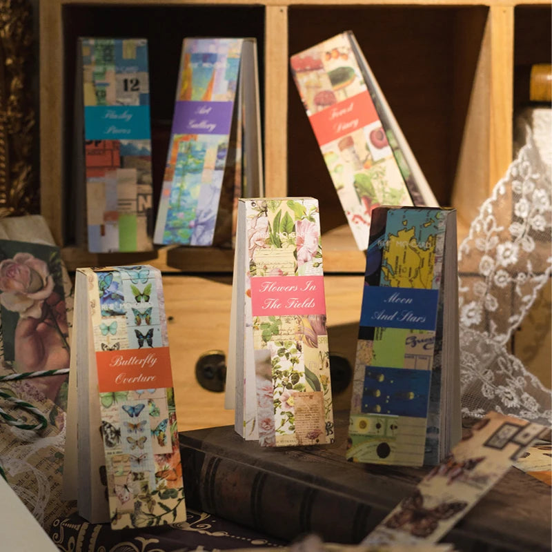 Yoofun 50sheets Vintage Washi Paper Sticker Book butterflies Natural