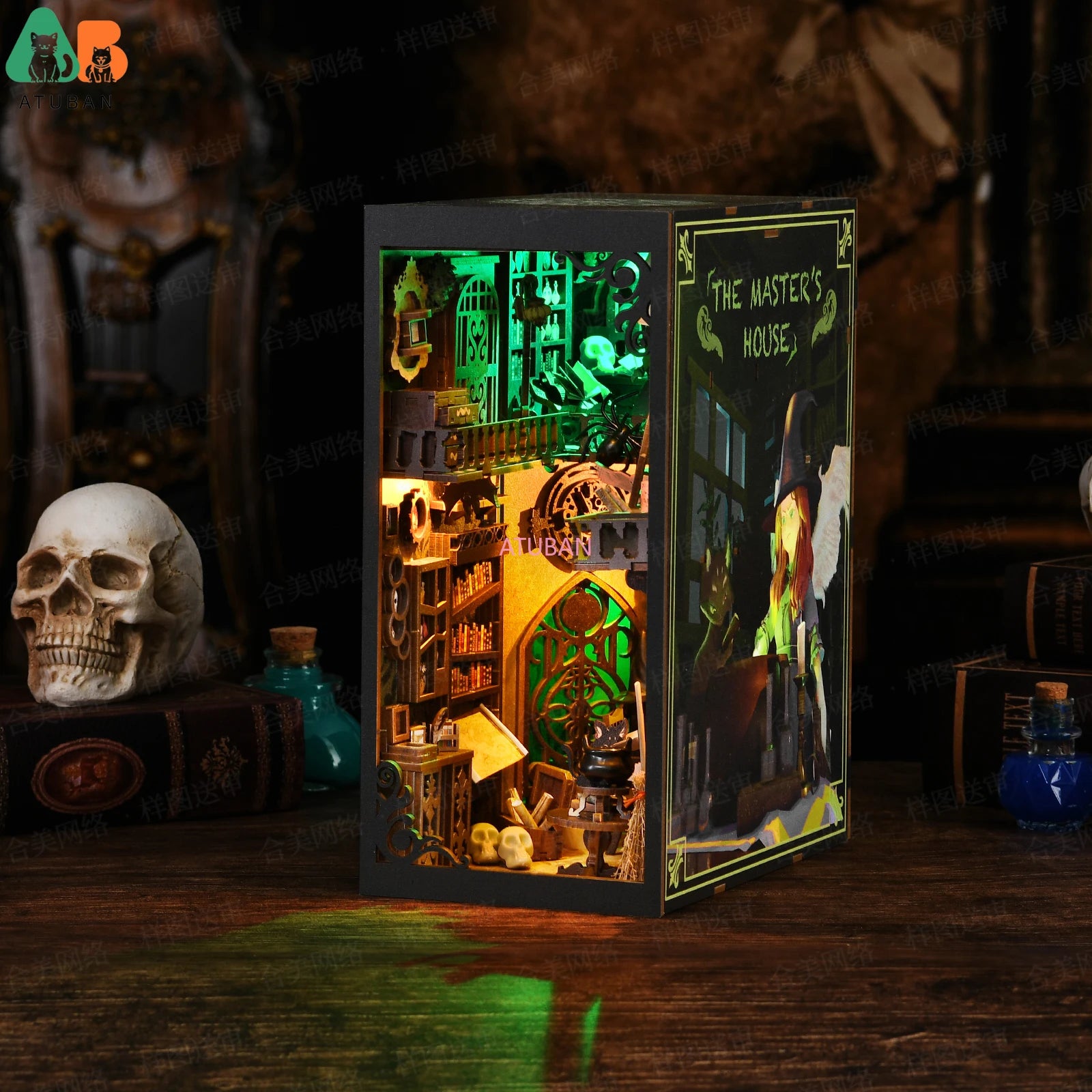 Book Nook Kit,DIY Miniature Dollhouse Booknook Kit,3D Wooden Puzzle