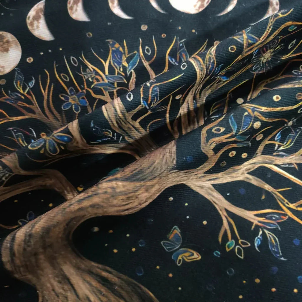 Tree Of Life Tarot Card Tablecloth Moon Phase Plants Table Cloth For