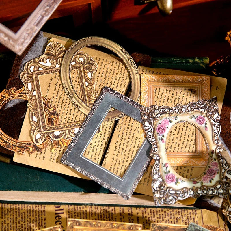 Journamm 30pcs/pack Vintage Cutout Frame Decor Paper Junk Journal DIY