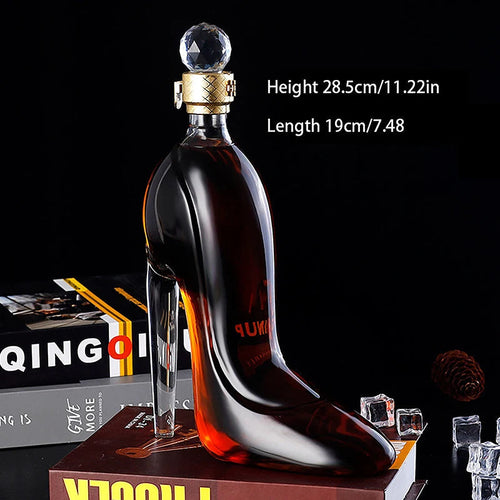 High Heels Shaped Whisky Decanter Crystal Glass 375ml Or 700ml Elegant Party Centerpiece