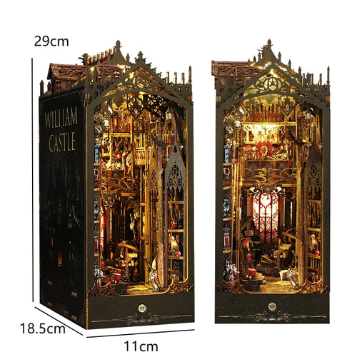 DIY Book Nook Kit Mini 3D Wooden Bookshelf Set Doll House Bookshelf