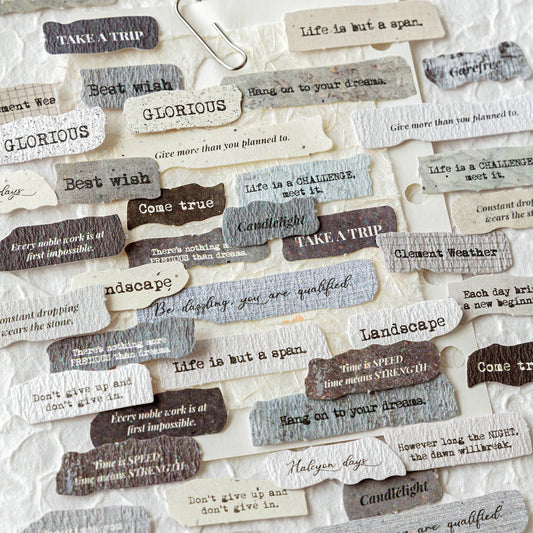 JIANQI 50 pcs Vintage English letter Stickers Specialty paper material