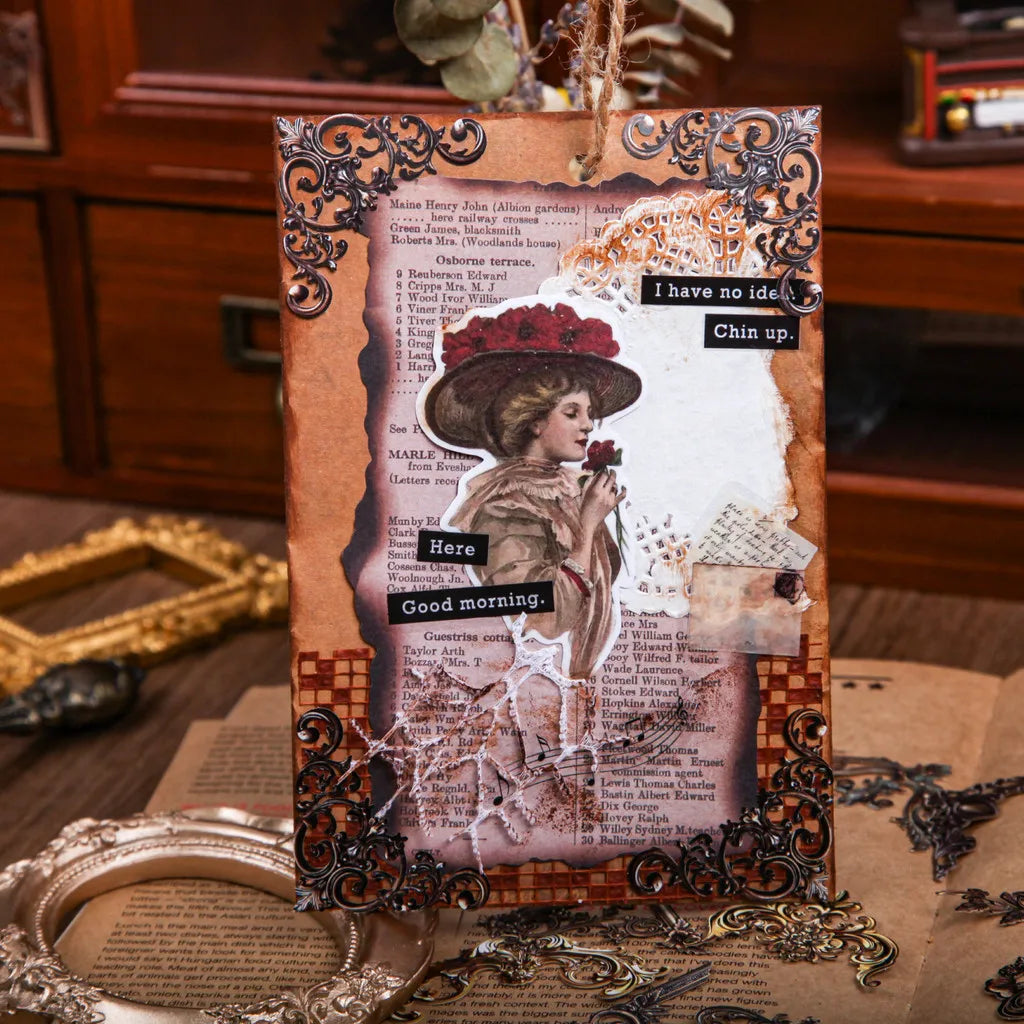 24 Piece Pack Vintage Corner Stickers Retro Hollowed Out Photo Frames For Photos And Crafts