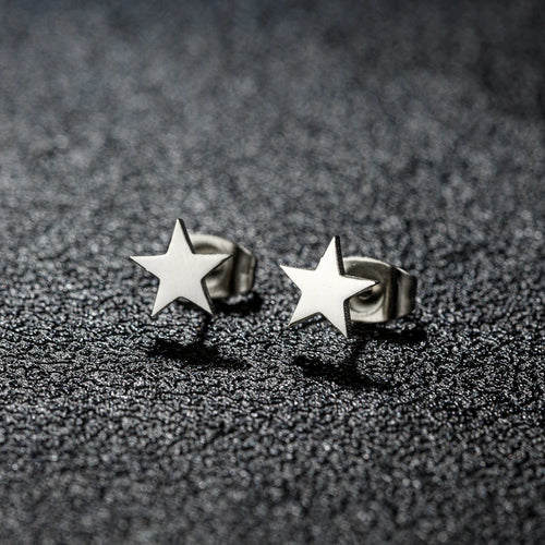 1 Pair New Stainless Steel Star Earrings Tiny Star Stud Earrings For