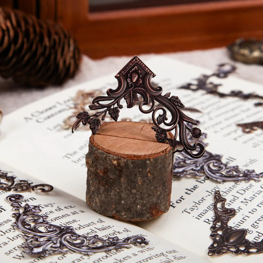 24 Piece Pack Vintage Corner Stickers Retro Hollowed Out Photo Frames For Photos And Crafts