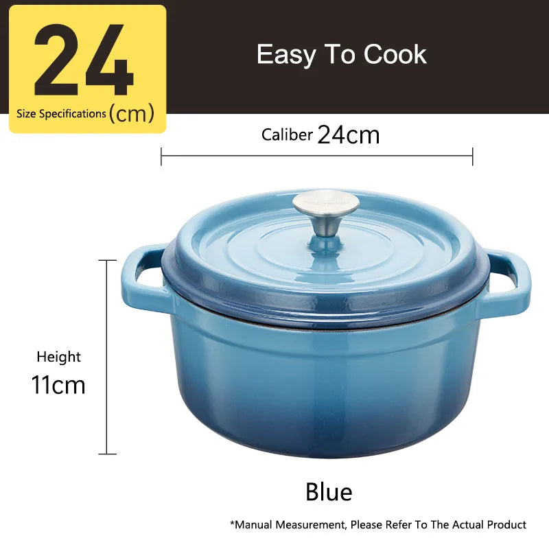 Cooker King Cast Iron Enamel Nonstick Pot For Stew And Soup Eco Friendly Induction And Gas Compatible Mystic Home Cooks