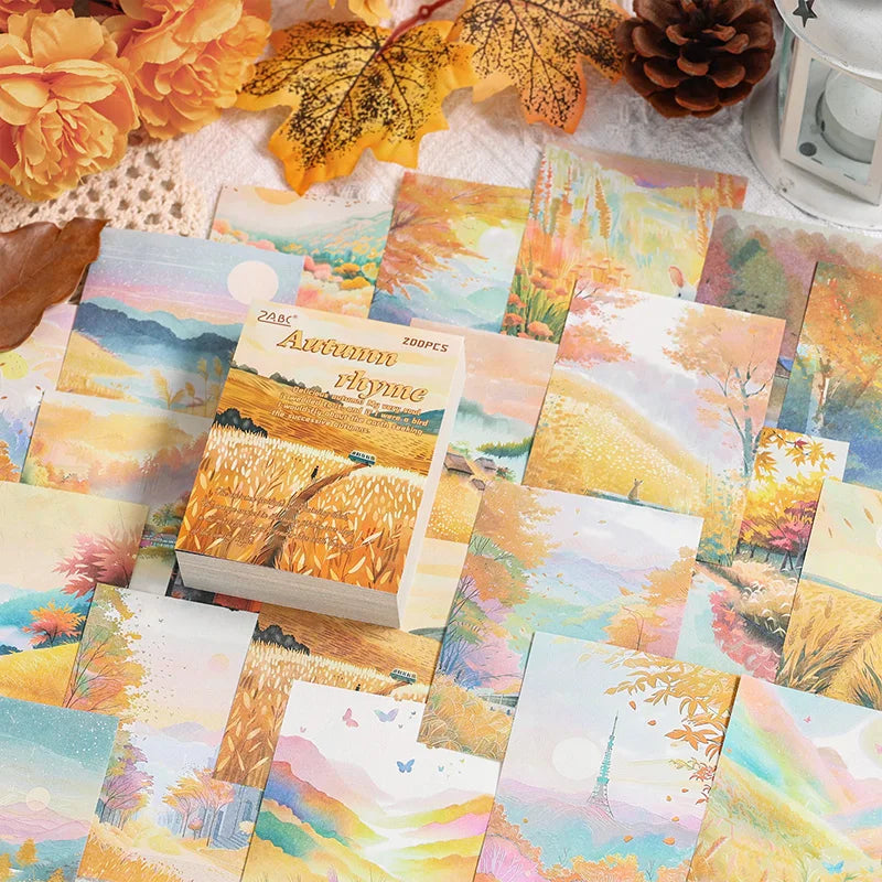 200 sheet Four Seasons Landscape material paper Decor Diary Album