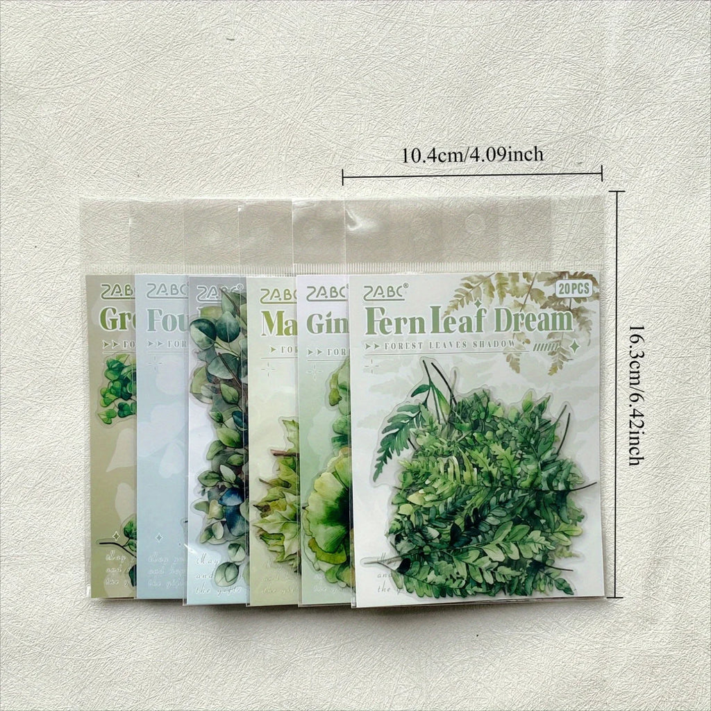 20 Pcs Plant Leaves Stickers for Notebooks and Journals Decorative Scrapbook Stickers
