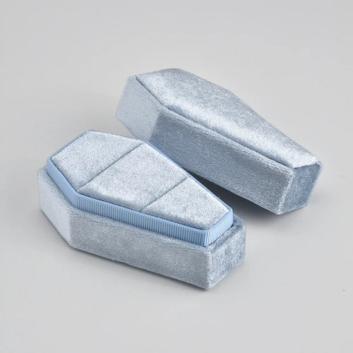 TAIMY Gothic Mini Coffin Ring Jewelry Box Detachable Lid Double Ring