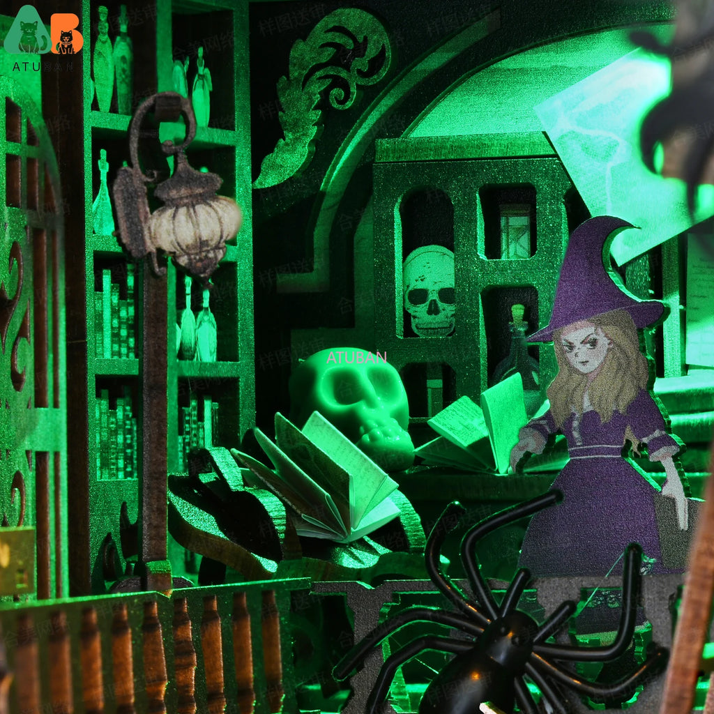 Book Nook Kit,DIY Miniature Dollhouse Booknook Kit,3D Wooden Puzzle