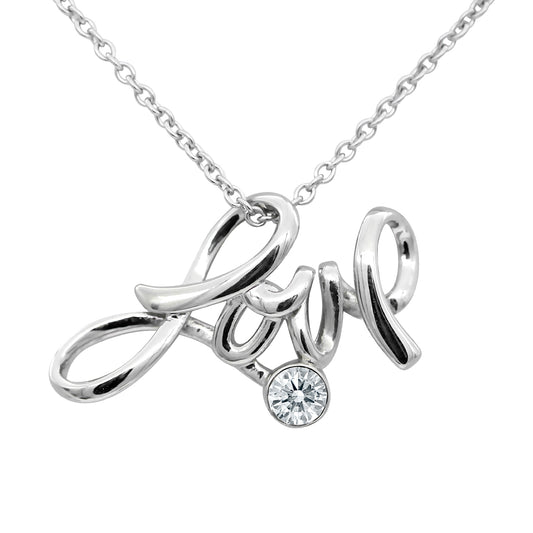 Love Necklace 316L Stainless Steel with Swarovski Crystal Pendant