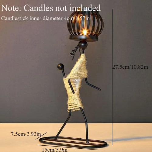 Nordic Metal Candlestick Abstract Character Sculpture Candle Holder