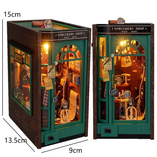 DIY Book Nook Kit Miniature Doll House With LED Light 3D Puzzle Model