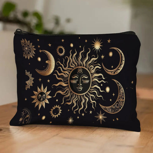 Magic Sun-Moon-Star Cosmetic Bag  Exotic Mystical Vibe Ideal Gift for