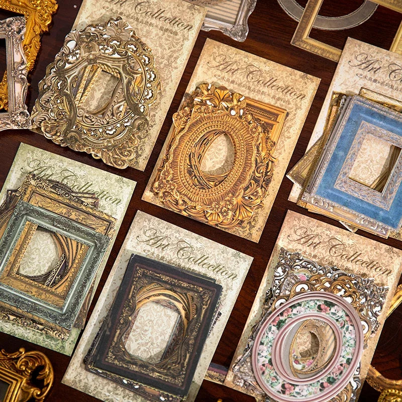 Journamm 30pcs/pack Vintage Cutout Frame Decor Paper Junk Journal DIY
