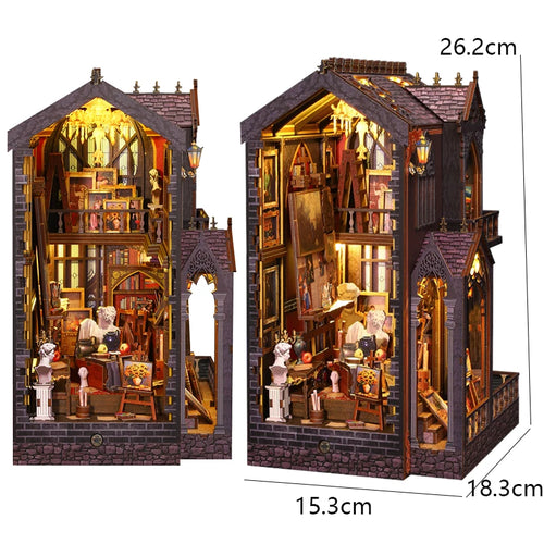 DIY Book Nook Kit 3D Wooden Puzzle Miniature Doll House  Assembly