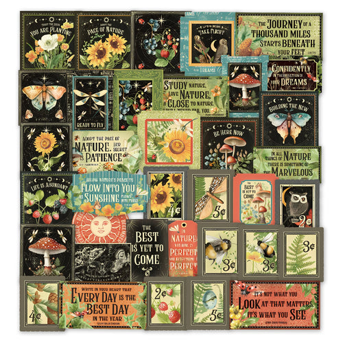 100 Pieces Vintage Aesthetic Stickers Set Plant Map Theme for Water Bottles and Journals