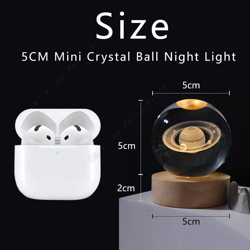 Unique 3D Crystal Ball Night Light Led Lamp Bedside Table Glowing