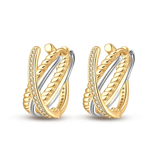 Classic Earrings 925 Silver Stars Moons Pearls Bees Golden Hoop