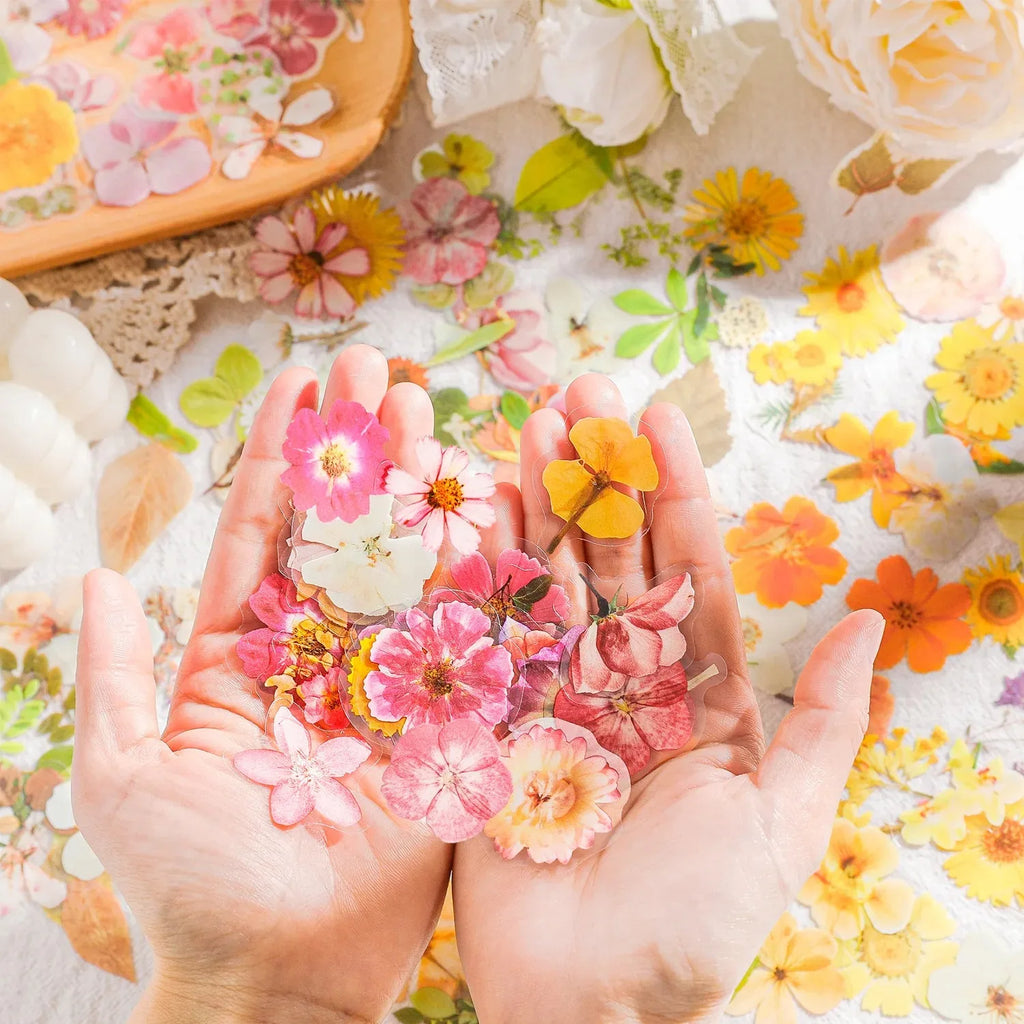 45Pcs Flower Language Kawaii PET Journaling Sticker Set For Gift