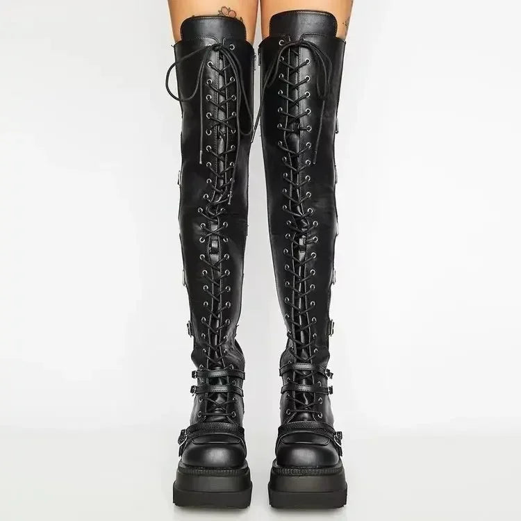 Wedges Long Boots for Women Autumn Winter Over-the-knee Boots Cosplay
