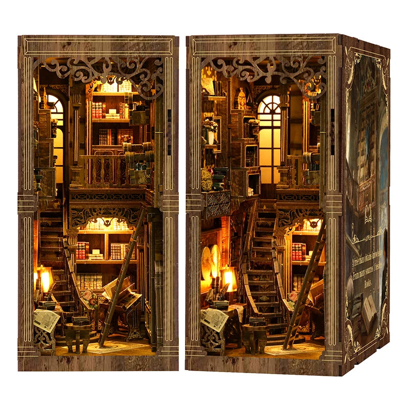 DIY Book Nook Kit 3D Wooden Puzzle Miniature Doll House  Assembly