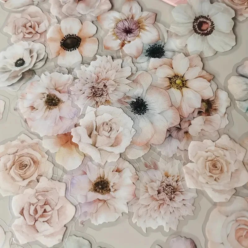Kawaii Plant Stickers 50 Pcs Pack Enchanted Gothic Flower Theme DIY For Crafters And Plant Lovers