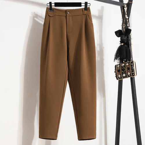2025 Female Solid Color Casual Trousers Autumn Winter 2025 Suit Pants