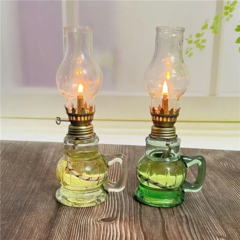 1Pcs Mini Chamber Desktop Glass Oil Fire Fly Decorative Birthday Lamp
