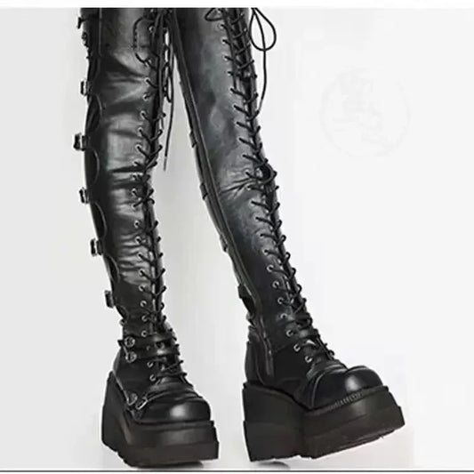 Wedges Long Boots for Women Autumn Winter Over-the-knee Boots Cosplay