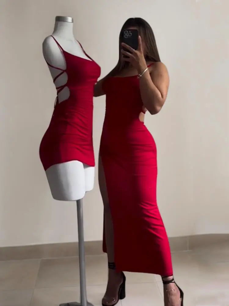 Elegant Halter Strap Summer Dress – Spice Collection