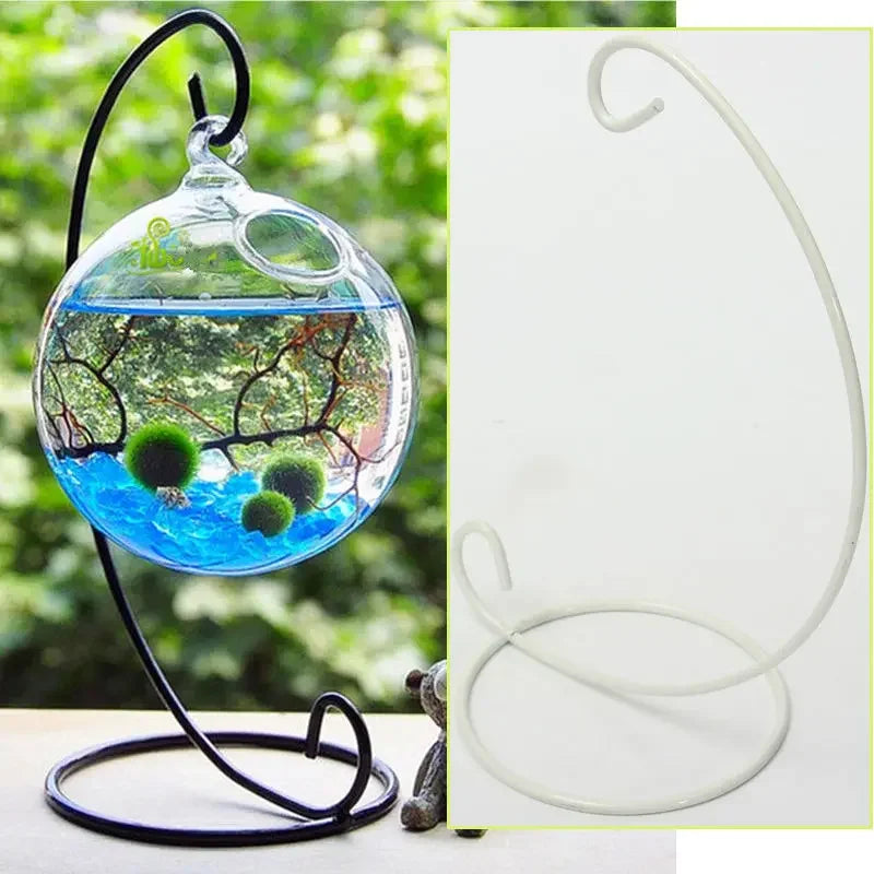 Household Hot Sale 23CM Iron Holder Hanging Candlestick Glass Ball