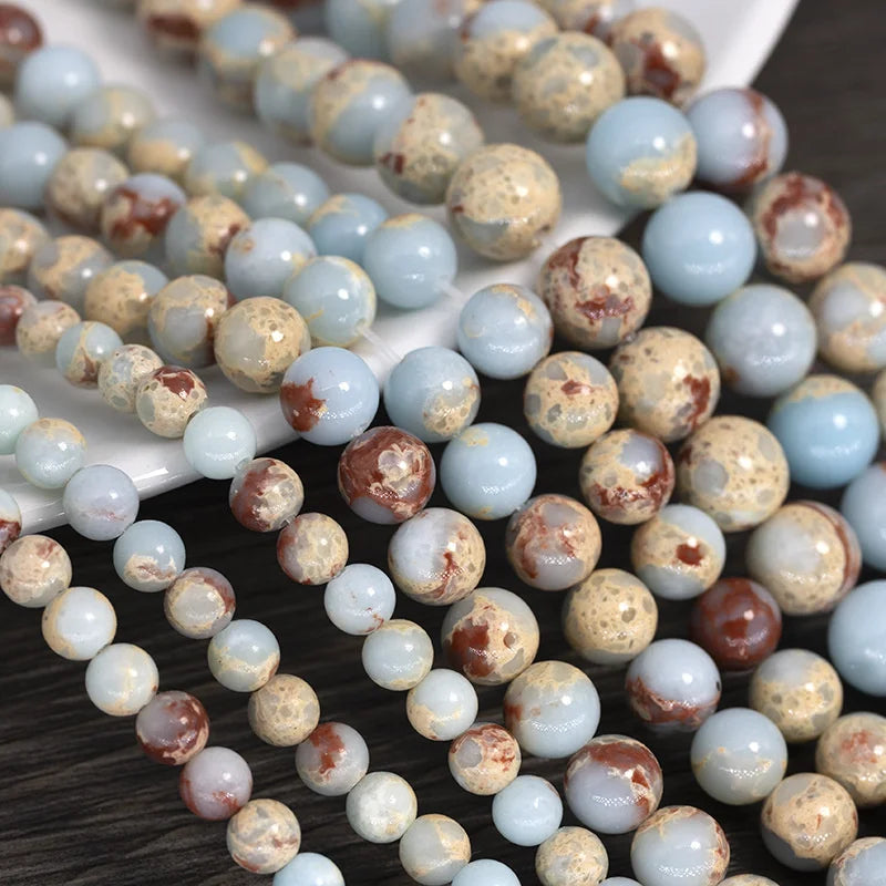 Natural Stone Beads Lava Jaspers Tiger Eye Quartz Agates Round Loose